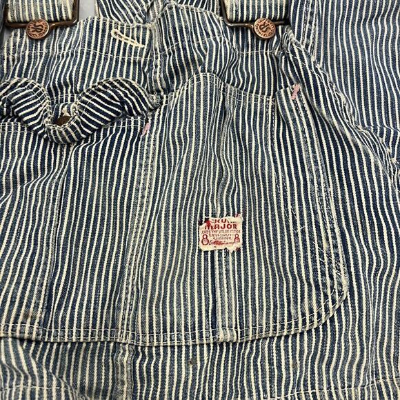 Vintage 40s Strong Reliable Hickory Striped Overalls 38x28 - Picture 2 of 5